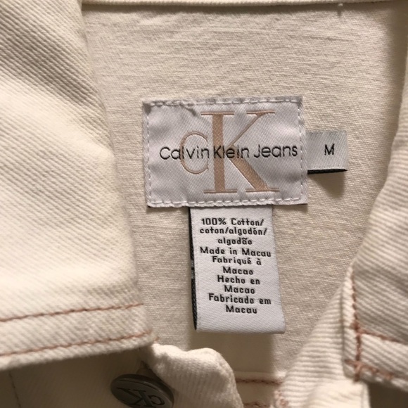 Calvin Klein Off White Size M Jeans Jacket. - Picture 3 of 8